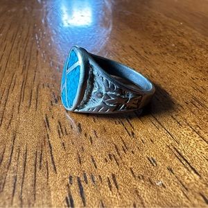 Turquoise Ring with Phoenix/Thunderbird sz 8 1/2